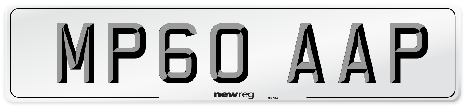 MP60 AAP Number Plate from New Reg